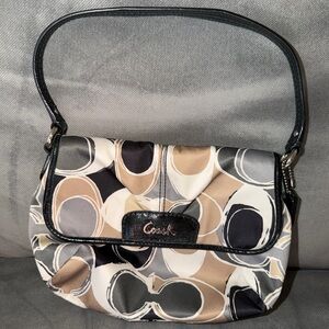 Coach Ashley Sateen Scarf Print Mini Handbag Shoulder Hobo Purse Y2K #F46173 EUC